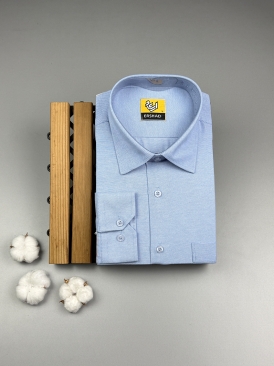 پیراهن آبی کبود یقه ساده کد 251