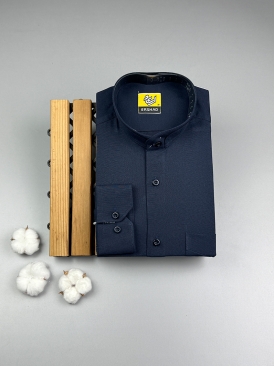 پیراهن سورمه ای یقه دیپلمات کد 258