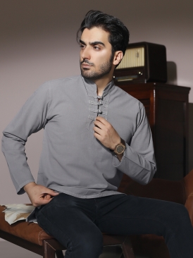 پیراهن الیافی طوسی سربی کد 263