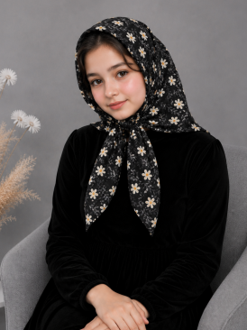 روسری بهار مشکی کد 7001