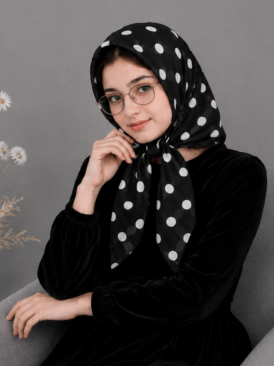 روسری رومینا مشکی کد 7007