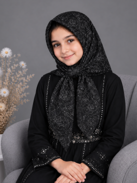 روسری مهرانه مشکی کد 7009