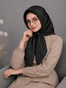 روسری ضحی مشکی کد 9001